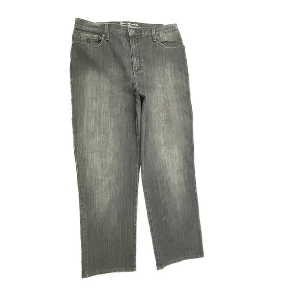 Gloria Vanderbilt Amanda Straight Leg Women's size 12 Black Denim Jeans - Picture 1 of 4